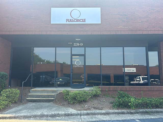 The front door and signage at The FullCircle Program's Charlotte location.